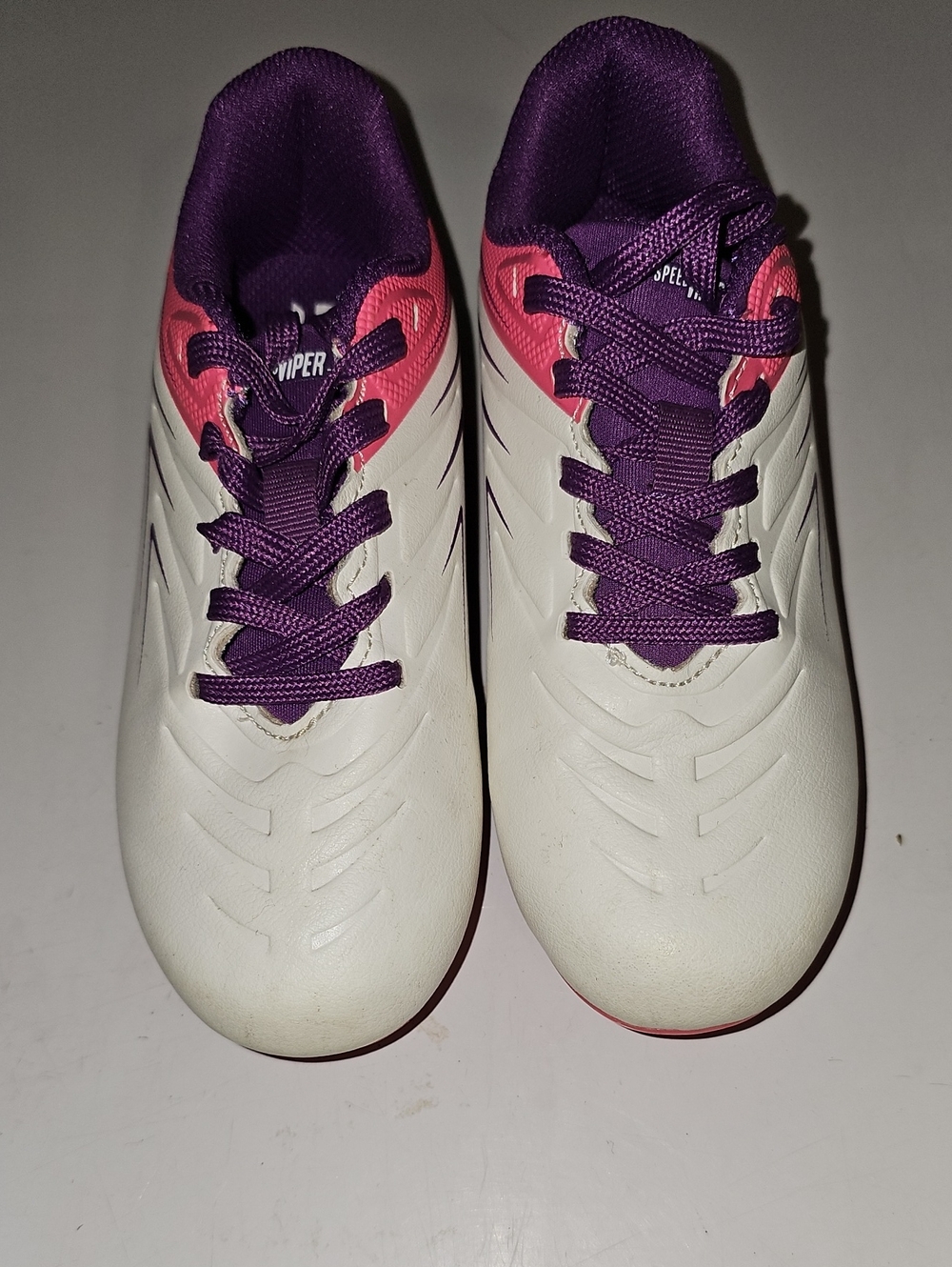 DSG Kids Soccer Cleats  in White, Purple & Pink